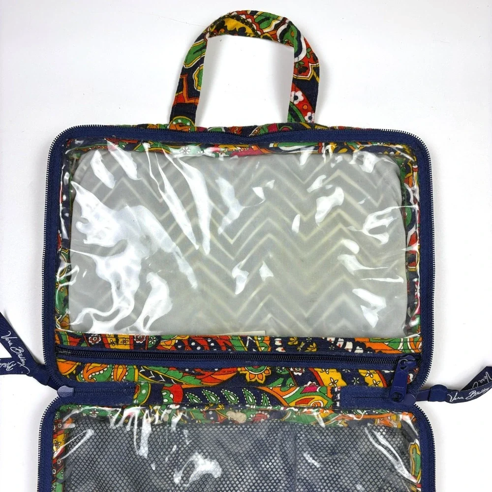 Vera Bradley Hanging Travel Organizer Venetian Paisley Blue Orange Fuscia Pockts